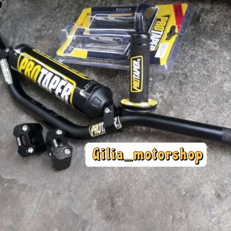 stang fatbar protaper satu paket - busa stabilizer- handgrip- protaper- raider stang cnc protaper