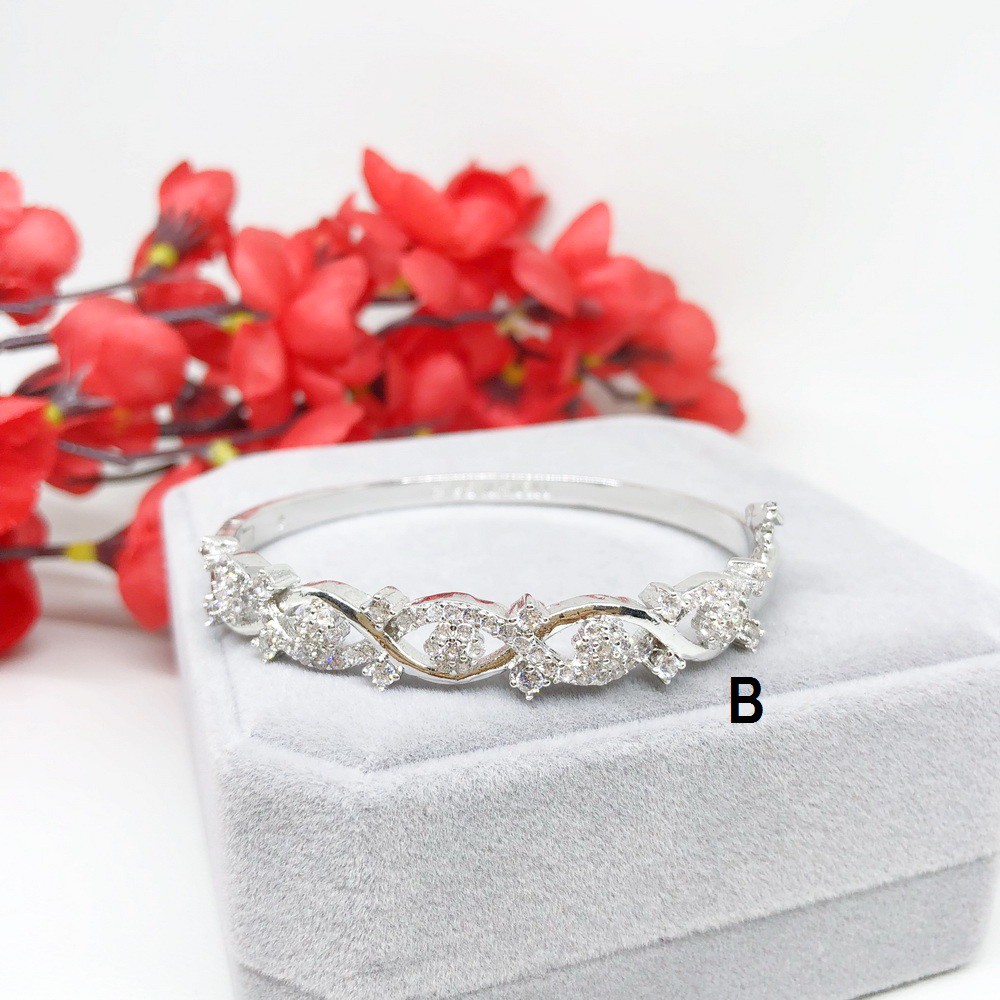 Gelang Bangle Meili Meilyn Lapis Emas Putih Silver Gold Mata - BB330