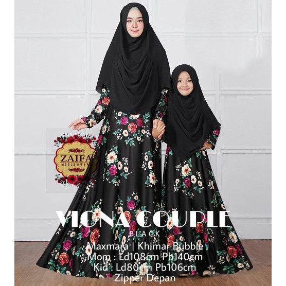 terbaru Gamis Viona Rose Pink Maxmara Couple by Zaifa Longdress sangat bagus