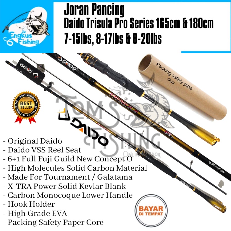 Joran Pancing Daido Trisula Tournament Pro Series 180cm (10kg, 12kg &amp; 15kg) Spinning Fuji Solid - Engkus Fishing