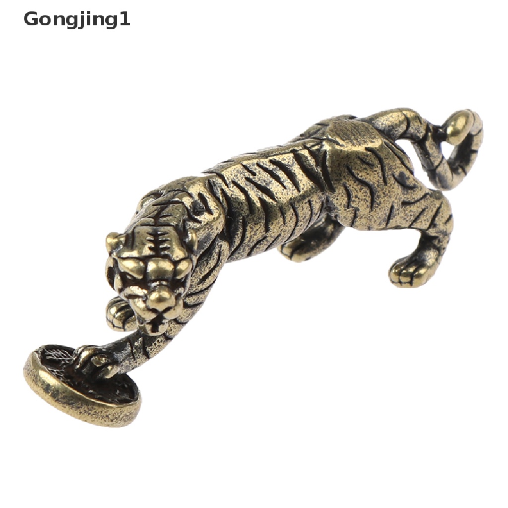 Gongjing1 Ornamen Patung Macan Zodiak Cina Bahan Kuningan Untuk Dekorasi Meja Kantor