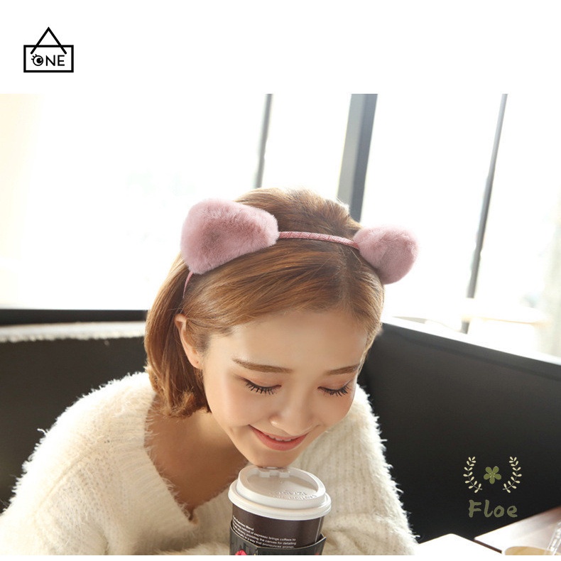 COD❤Korea Cute Cat Telinga Rambut Band Cuci Wajah Ikat Kepala Sederhana Tekan Rambut Klip Hiasan A one