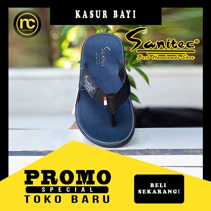 (SANITEC JPT001 NAVY BLUE) SANDAL JEPIT PRIA KEREN KEKINIAN MURAH BERKUALITAS TERBARU 2021 (Sandal P