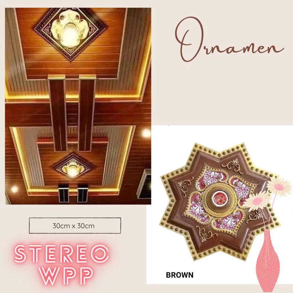 ORNAMEN LAMPU PLAFON ARTISTIK PVC // UKURAN 30CM*30CM // Ornamen Lampu Artistik Plafon  Gypsum Panel