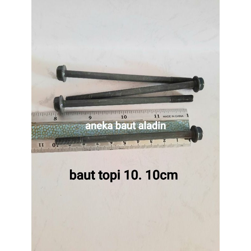 baut topi 10. 10cm hitam