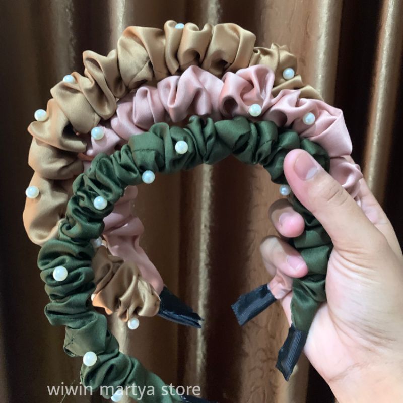 WMS BANDO SCRUNCHIE MUTIARA KOREA ANTI PATAH