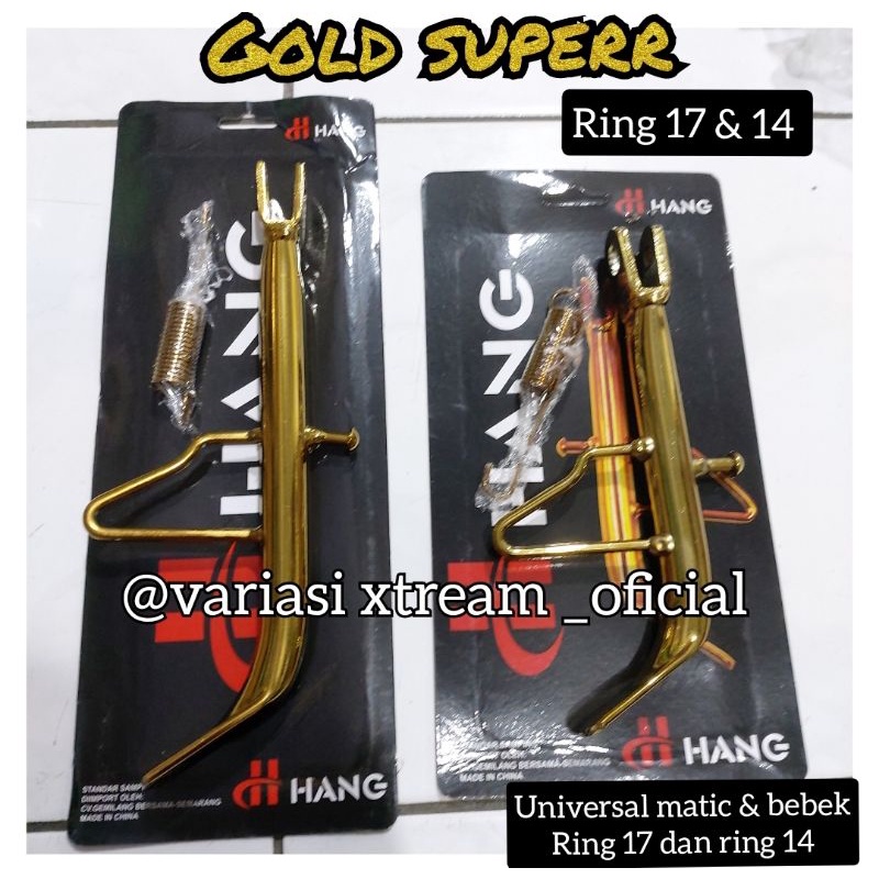 Standar Samping Full Gold Ring 14/Ring 17 Universal Motor Yamaha Honda