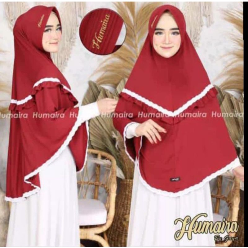 Hijab Instan Sorong Jumbo Renda / bergo renda / jilbab instan