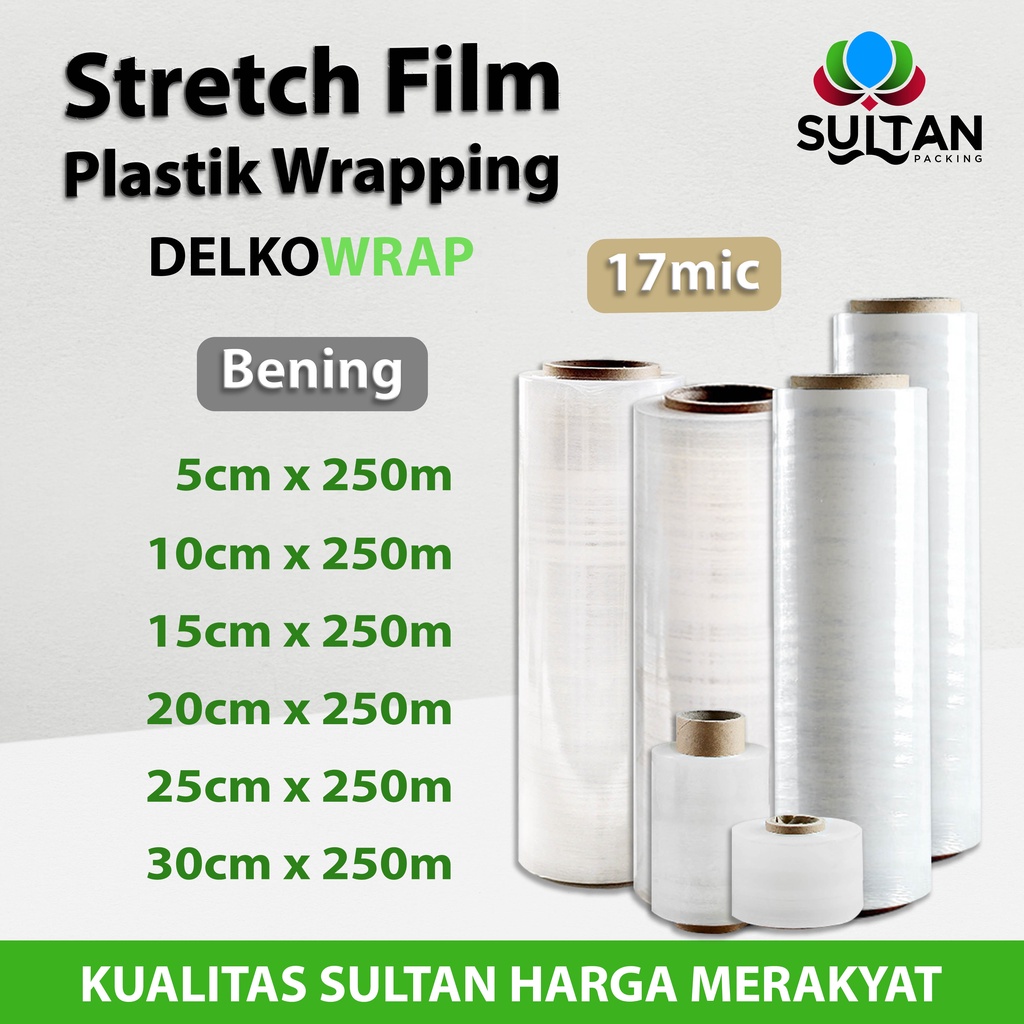 Plastik Wrapping Stretch Film 250m DELKOWRAP WRAPPING BENING SATUAN
