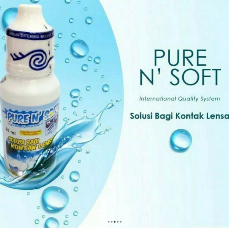 Cairan Pembersih Softlens 60ml PURE N SOFT 60 ML - Air Pembersih Softlens Air Softlen Soflen