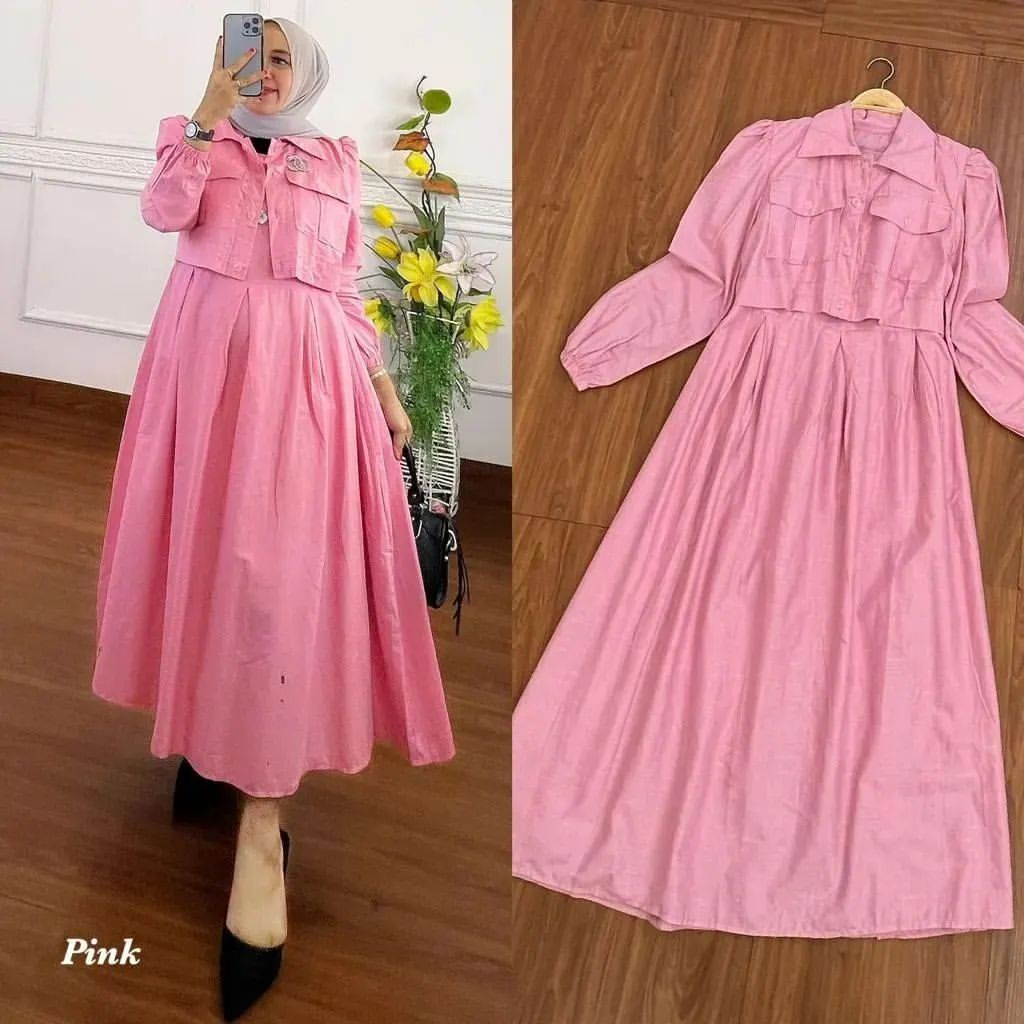 BAYAR DITEMPAT' Arasya Dress + Outer Matt Toyobo Gamis Dress Kondangan Model terbaru 2022 Dress Muslim Dress Kekinian Dress Modern Dress Wanita terbaru Dress Wanita kekinian
