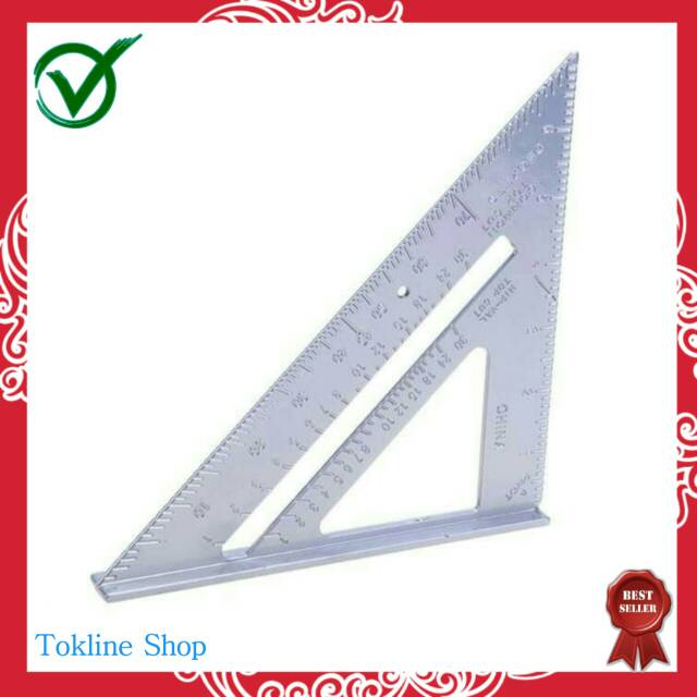 

Penggaris Siku Mistar Triangle Ruler Aluminium Garisan Square Alat Tulis