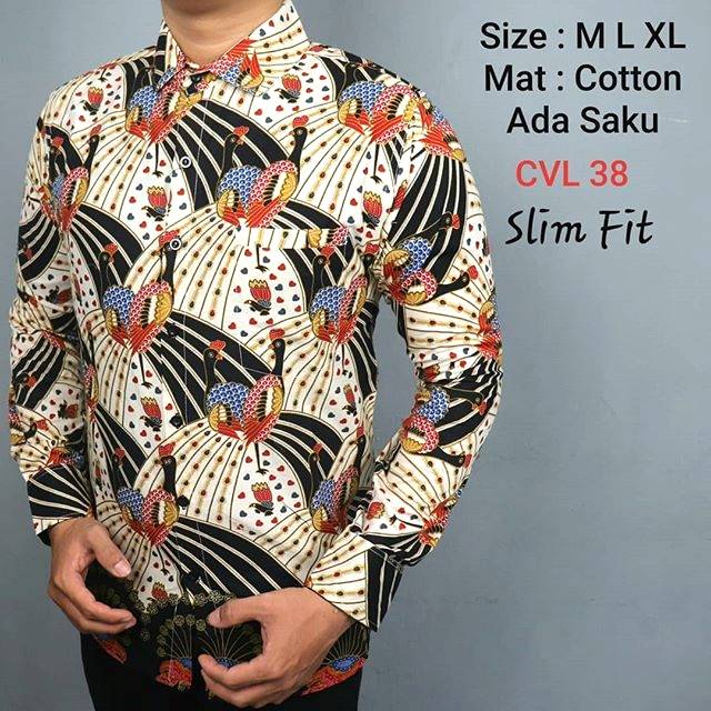 BAJU KEMEJA BATIK PRIA SLIM FIT LENGAN PANJANG CVL 38