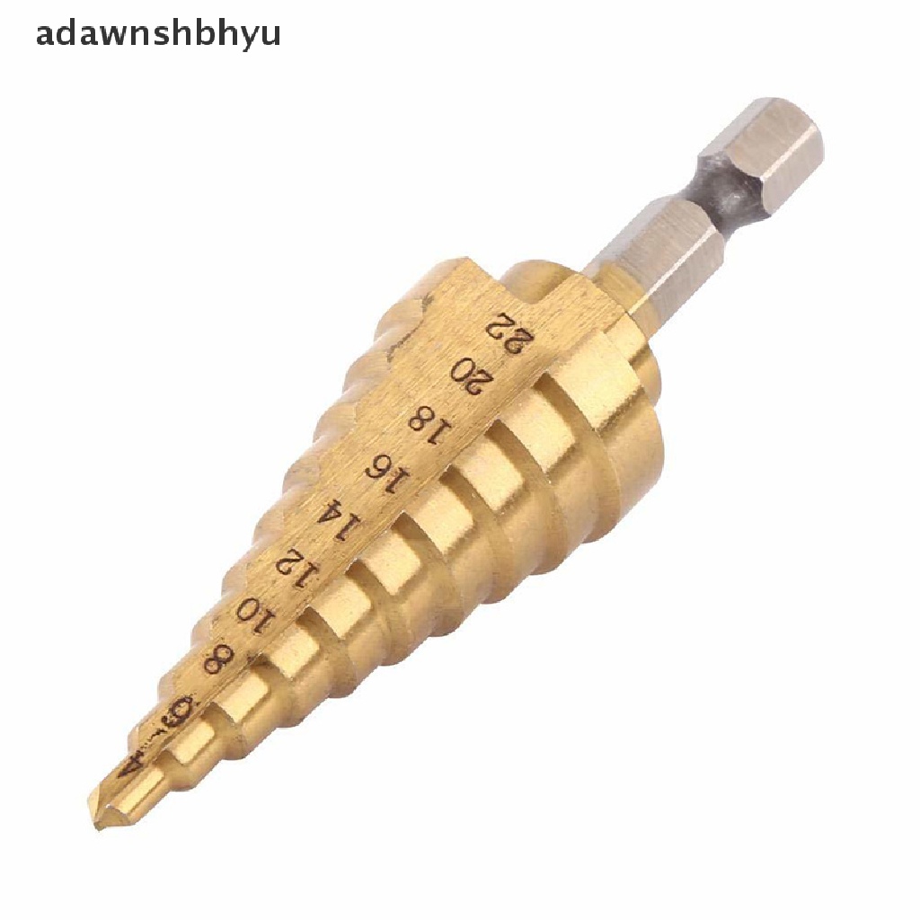 Adawnshbhyu 4-22MM HSS Hex Titanium Cone Drill Bit Hole Cutter Untuk Alat Listrik Bor Baja