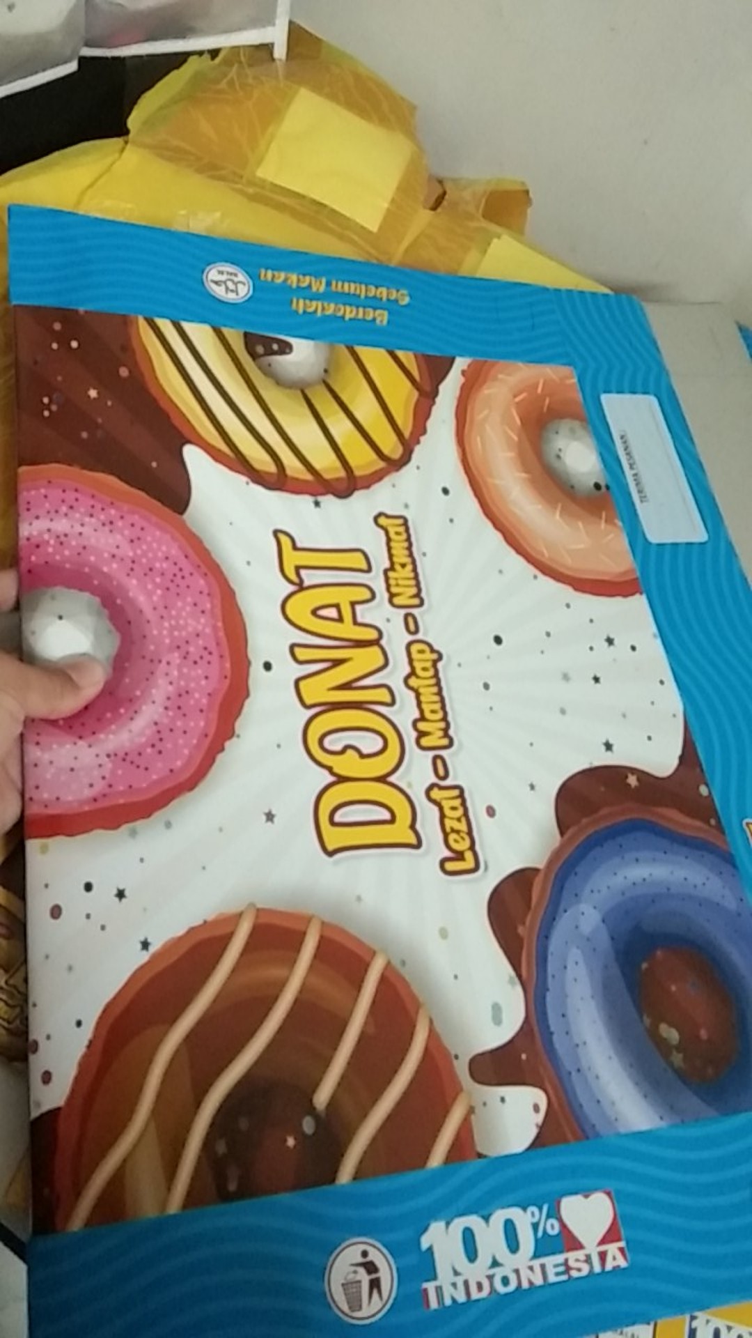 Dus Donat Jumbo Muat Isi 12 Donat /dus Biru Lezat Mantap Nikmat/box Donat