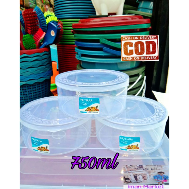 Toples nastar 750ml bulat plastik / Toples kue kering kacang permen bumbu sebaguna