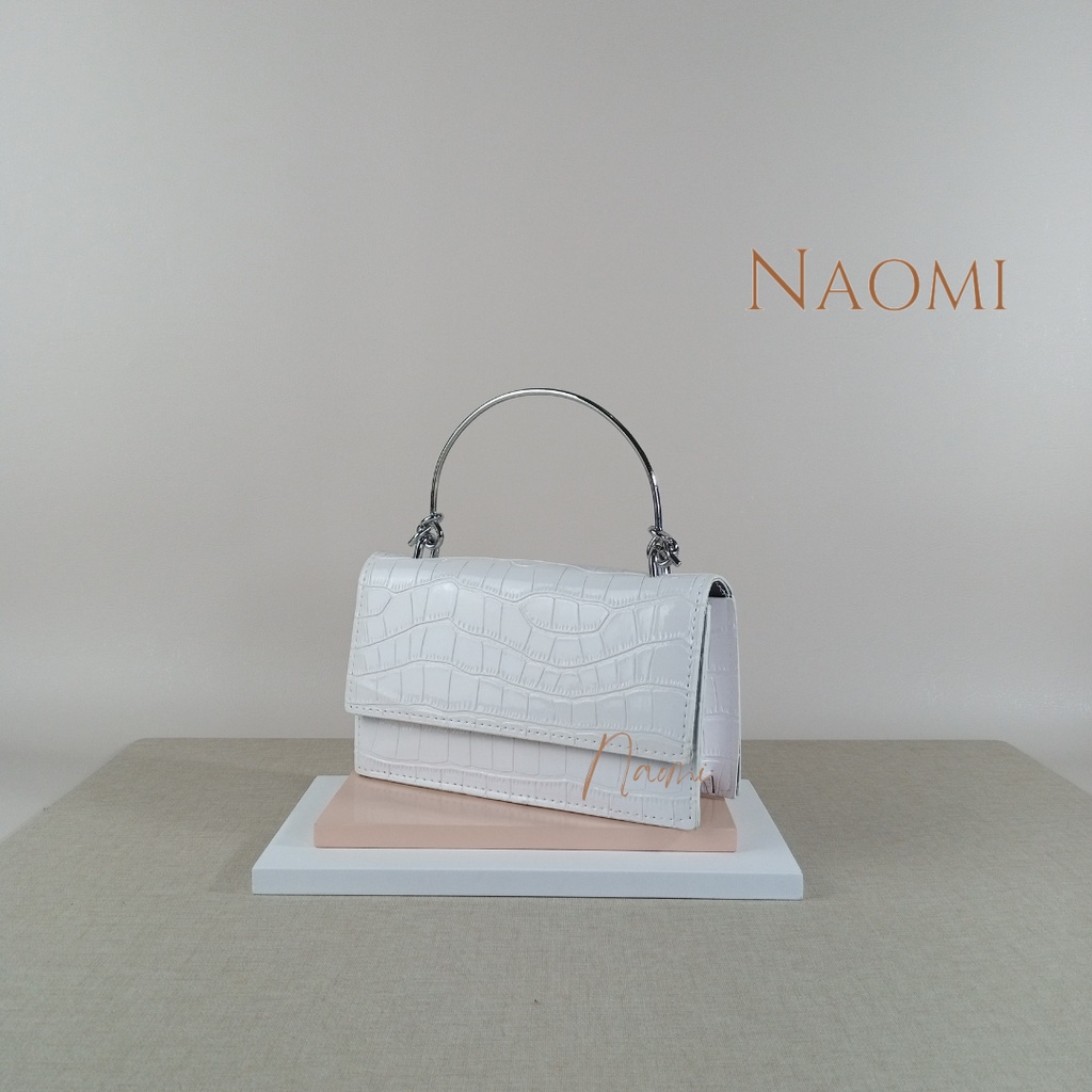 NAOMI - Virginia Sling Bag Import Kulit Sintetis Tas Rantai Premium Wanita Tas Selempang Rantai Kilap Kilau - tas Harian - Daily Kekinian Lembut Halus OOTD - Tali Monel handbag - tas pesta - tas party - naomi bag - tas naomi