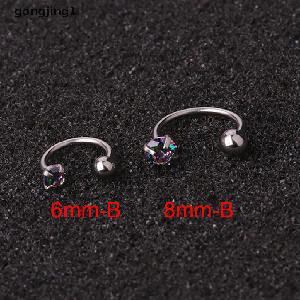 1 Pc Anting Stud Kristal Cubic Zirconia Untuk Tindik Tulang Rawan