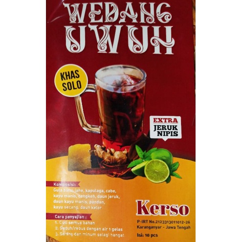 

Minuman Tradisional Minuman Herbal Seduh Jawa Wedang Uwuh Khas Solo "Kerso" EXTRA JERUK NIPIS