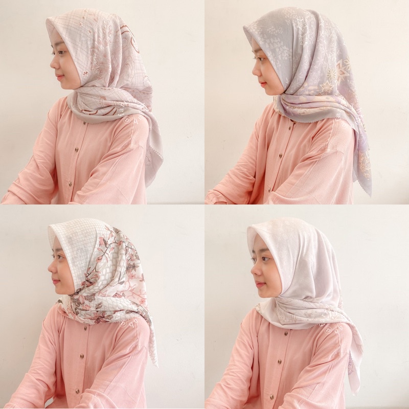 FARIVA - Voal Motif Printing Pattern Hijab Premium Spesialis Nude Pastel Colour