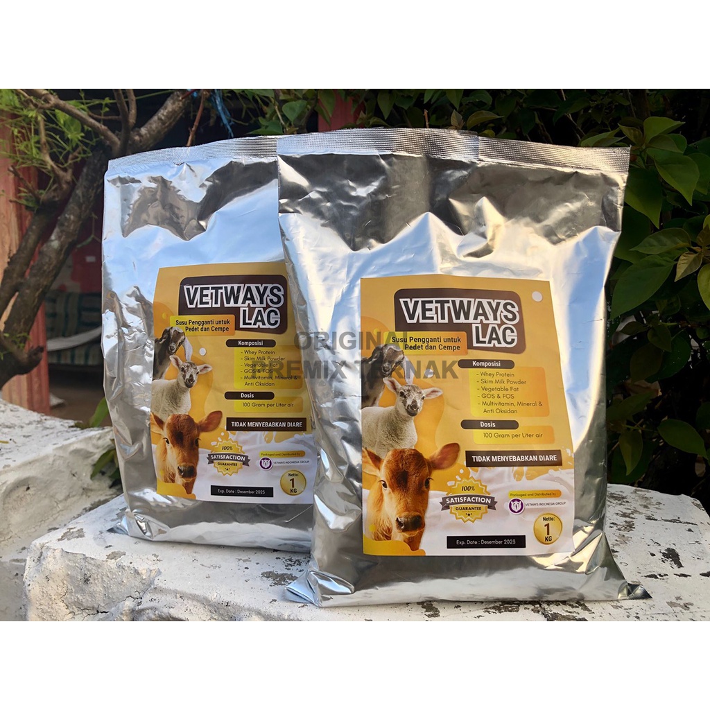 VETWAYS LAC 500gr &amp; 1Kg | Susu Anti Diare | Susu Pengganti / Sambung Induk Sapi Kambing Domba Anti Mencret | Susu Pedet Cempe