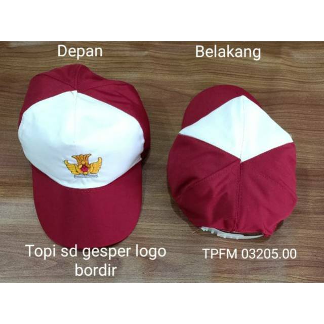 Topi dasi sekolah anak SD SMP SMA SLTA bordir famatex halus pengatur karet gesper adem murah