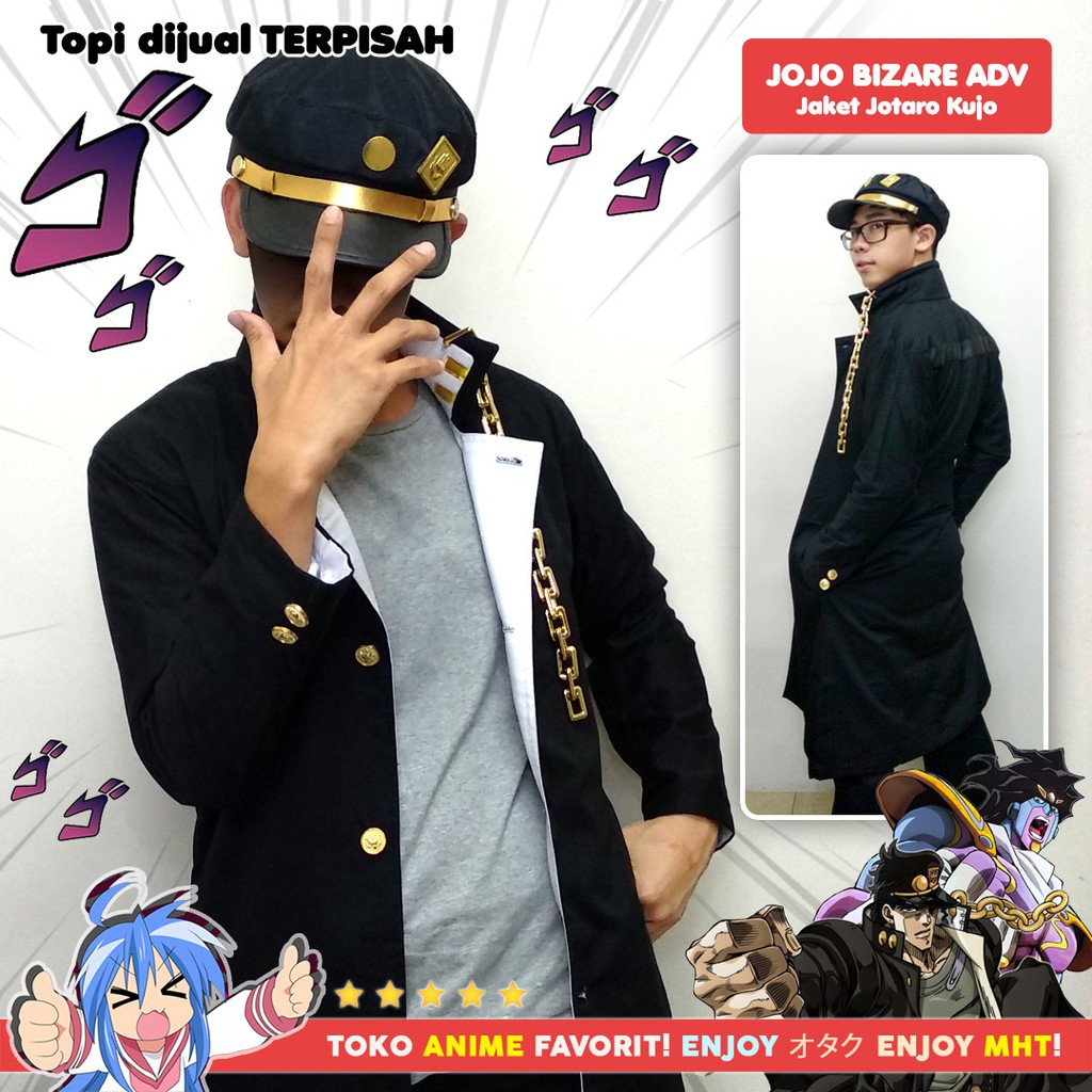 Jaket Jubah Coat Jotaro Kujo Jojo Bizarre Adventure Kostum Cosplay