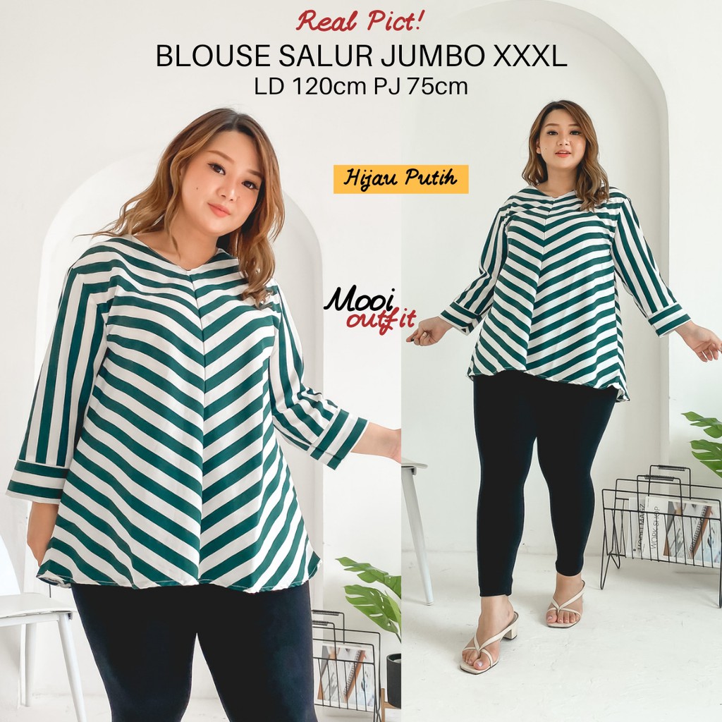 Blouse Jumbo Salur Ld 120- Blus Jumbo Wanita- Baju Jumbo Xxxl Ld 120- Blouse Wanita Jumbo-2