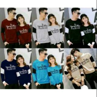 Kaos couple  you  and me  together lengan panjang couple  