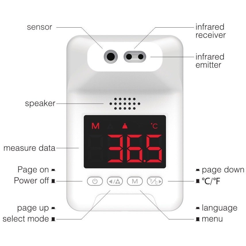 Infrared Counter Wall Thermometer Digital Otomatis WDKL K3S K3X + Tripod ORI