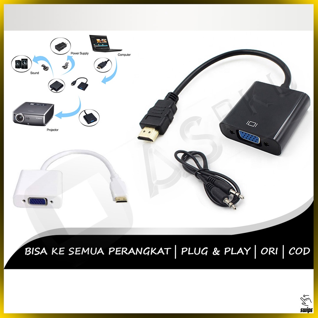 Jual Converter Hdmi To Vga Original Ori Komputer Laptop Projector