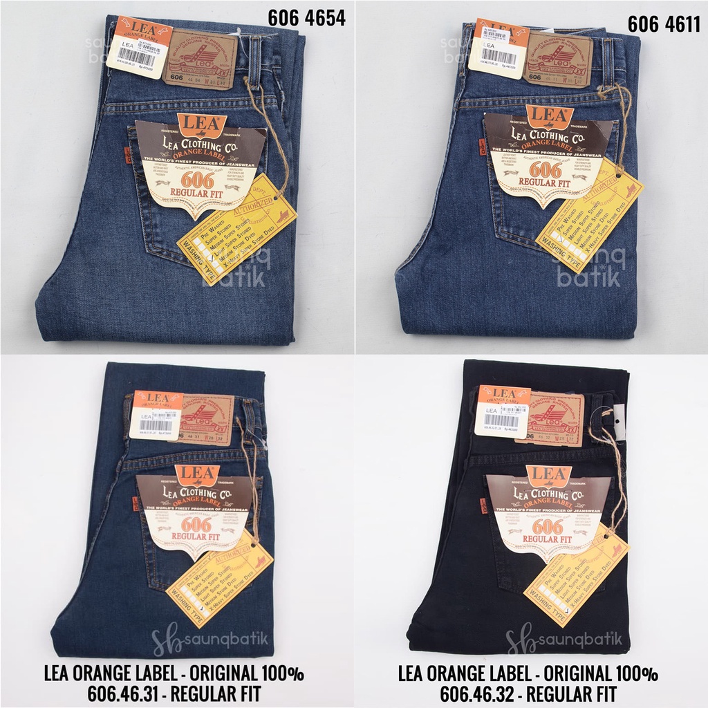 LEA ORANGE LABEL 606 4632 4611 4654 CELANA JEANS LEA ORIGINAL JEANS PRIA REGULAR FIT