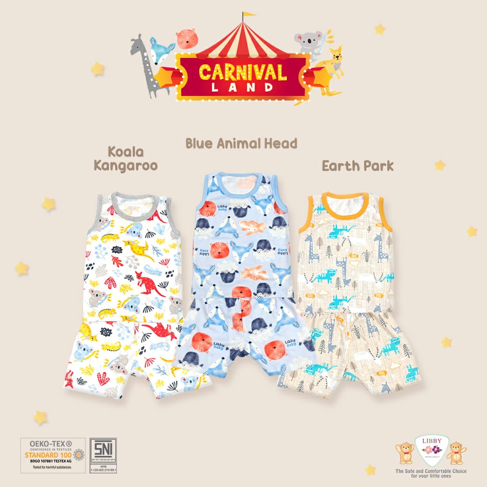 Libby Paket 3 Setelan Singlet / Kutung Celana Pendek