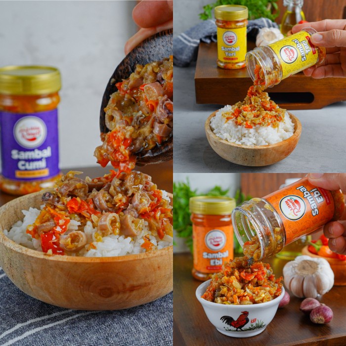 

Paket 3 Botol Sambal Cumi / Sambal Ebi / Sambal Teri Little Rawit