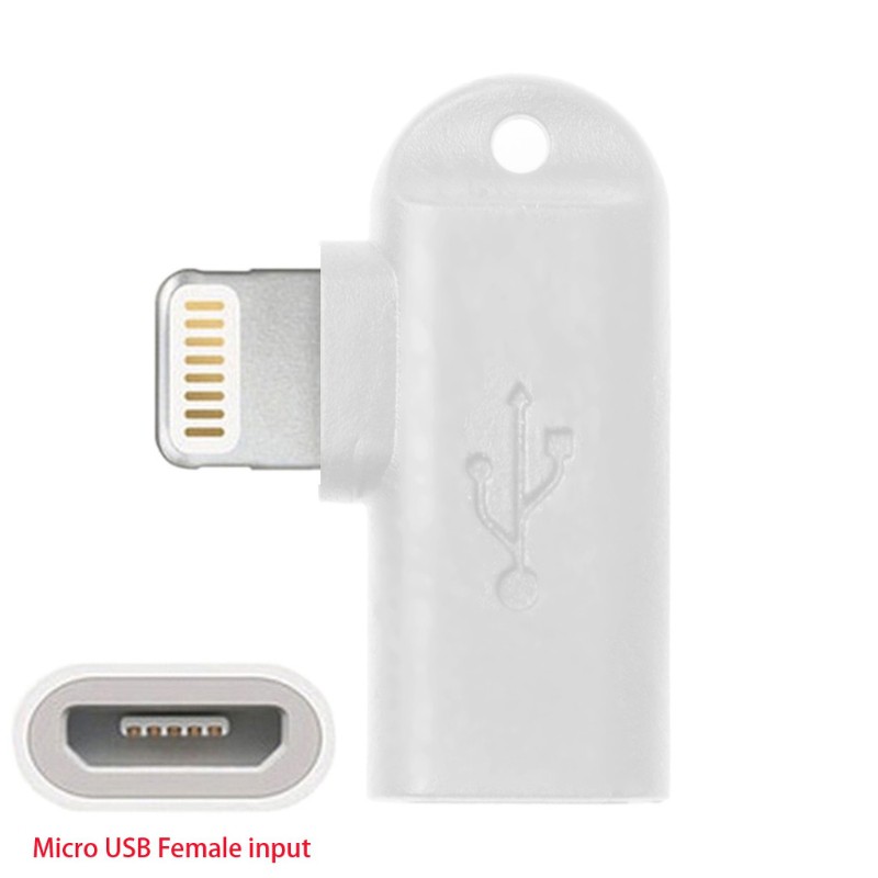 Vivi Kabel Data / Charger Micro Usb Female Ke Lightning Male 90 Derajat Untuk Iphone 8 / 5