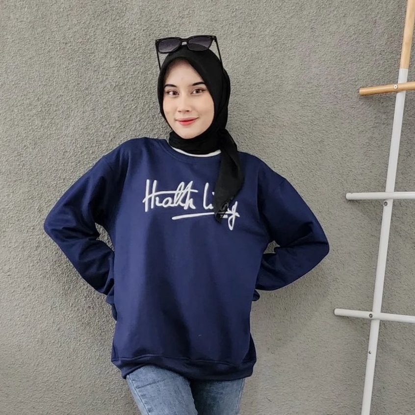 Sweater Oversize Wanita MR Kacamata Bahan Fleece Terbaru