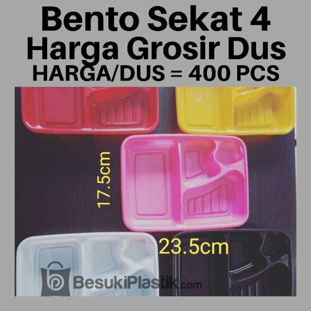 [HARGA DUS] Mika Bento Sekat 4 / Bento Lubang 4 / Bento Box / Bento Katering Nasi