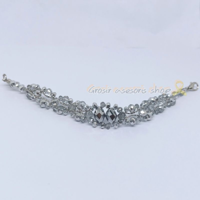 konektor + kalung masker hijab kristal / tali masker hijab 1 set / konektor