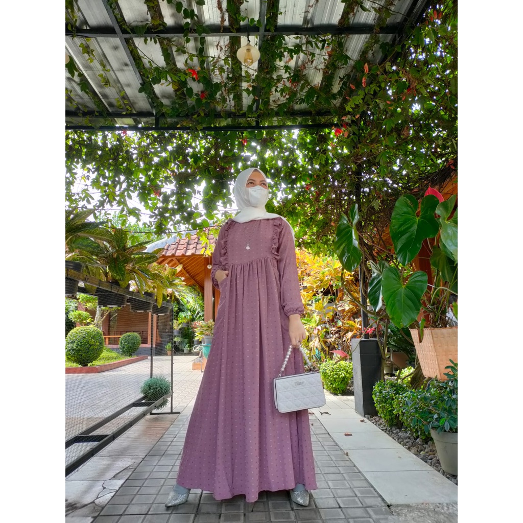 Jual Gamis URAGIRI Crinckle Uragiri Tali pinggang di kanan & kiri