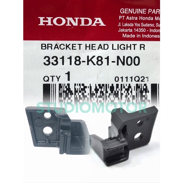 Bracket Breket Lampu Depan SEPASANG KANAN KIRI Dudukan Reflektor Bracket Head Light Beat FI ECO STREET ESP 2016-2019 K81 - BEAT STREET 33118K81N00 33119K81N00