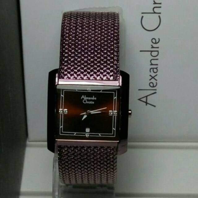 JAM tangan Wanita Original Alexandre Christie AC 6564 purple Arloji ladies Elegan