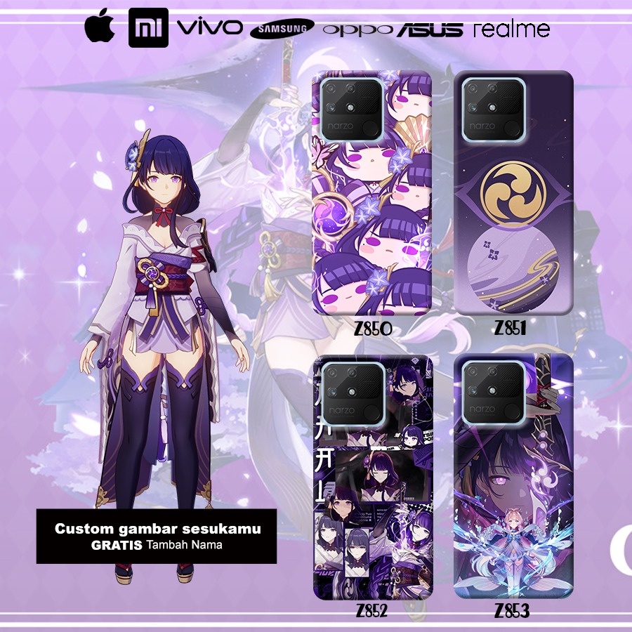 Case casing raiden shogun genshin ( semua tipe hp )  realme c25y c21y c25s narzo 50a 50i 30a xiaomi 