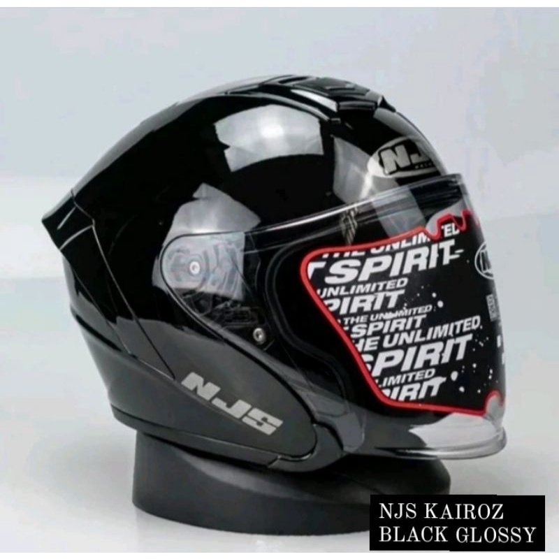 NJS KAIROZ NEW PRODUK (Tersedia spaket Helm+Intercom)-Hitam Glosy