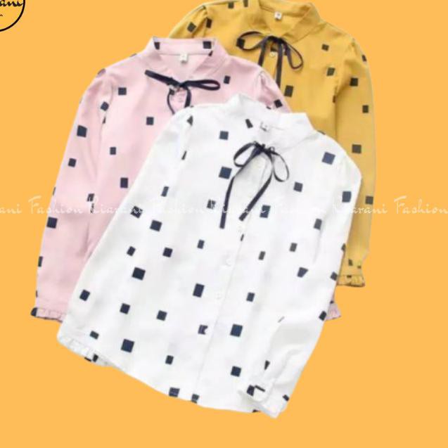 ❋ Baju Blouse Polkadot 938 / Atasan Wanita Polkadot 938 - Putih ➳