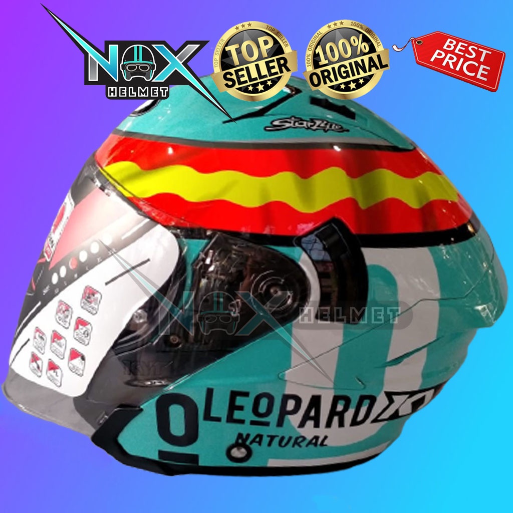 Helm KYT NFJ Jaume Masia Replica Leopard Spain Halfface (ongkir 3Kg)