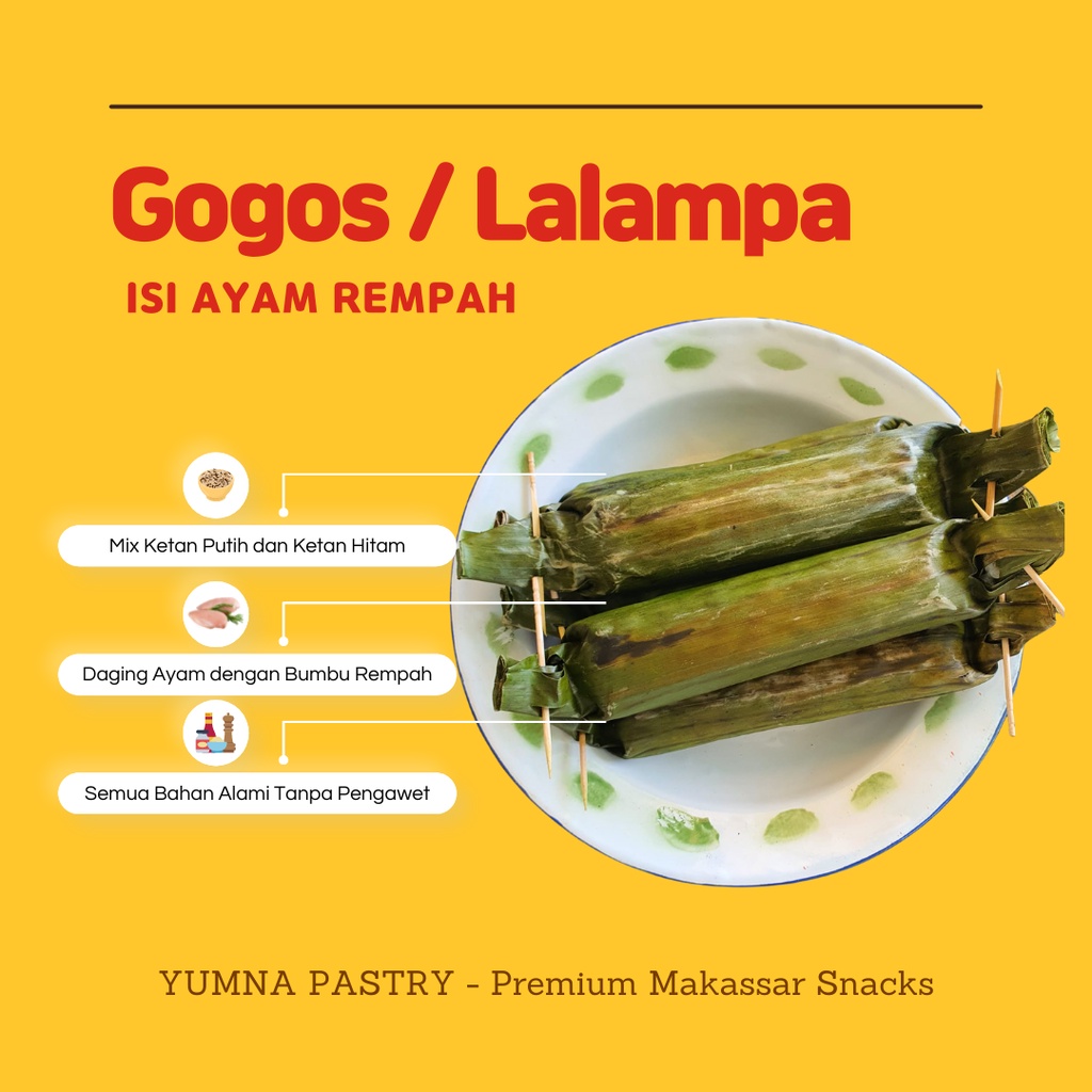 

Gogos Makassar / Gogosa / Lalampa Manado / Lemper Makassar - Jajanan Snack Meeting - Bekal Praktis Sarapan Makan Siang - Jajanan Pasar Snack Pernikahan Catering - Hampers Makanan - Birthday Snack - Makanan Khas Makassar