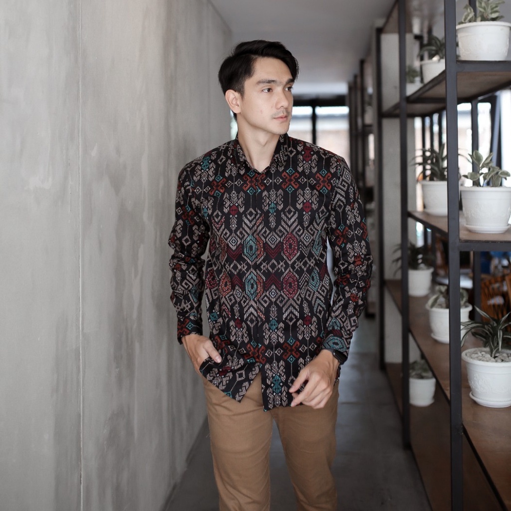 KEMEJA LONG BATIK SONGKET M L-3XL