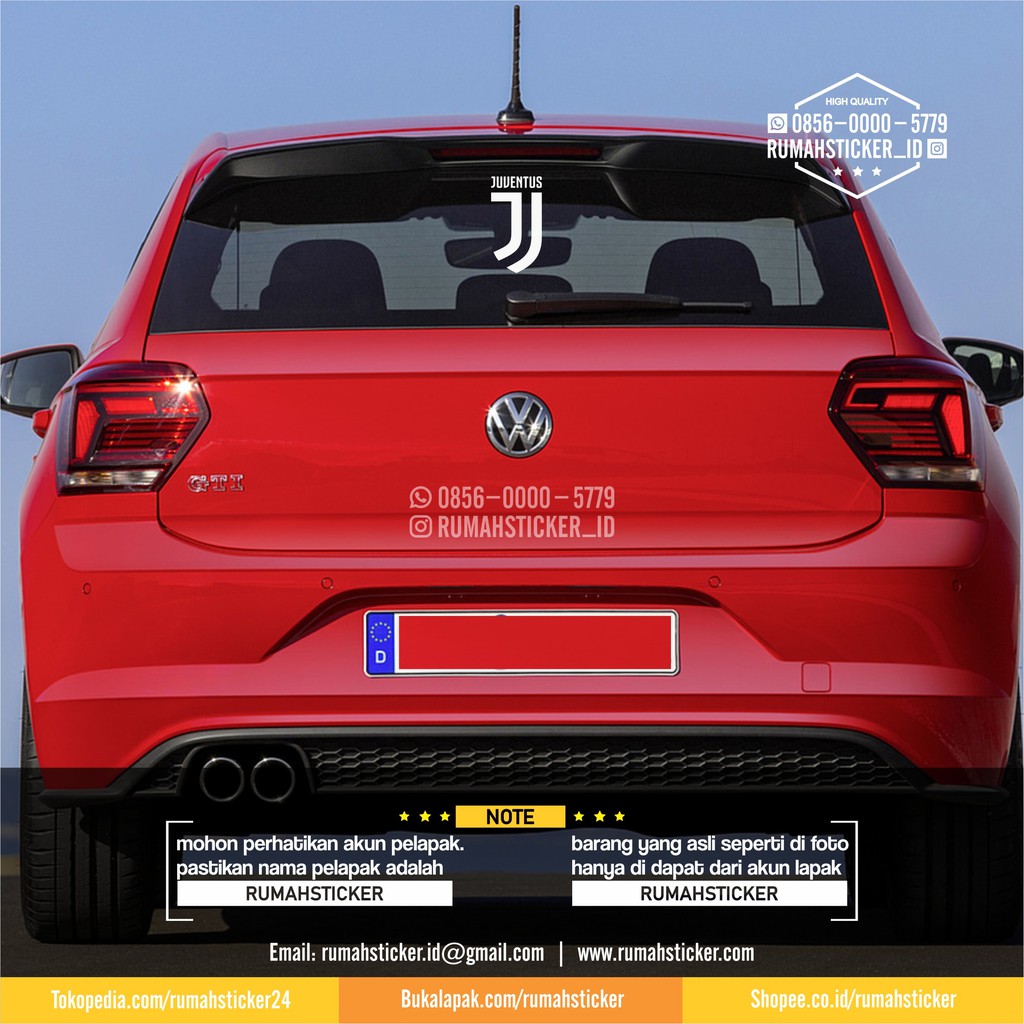 Sticker Stiker Cutting Logo Club Sepak Bola Juventus Baru