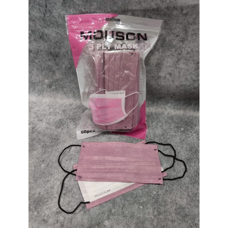 Masker 3ply Mouson/Careion Original isi 50pcs Nude Pink, Lady Pink, Green Nude