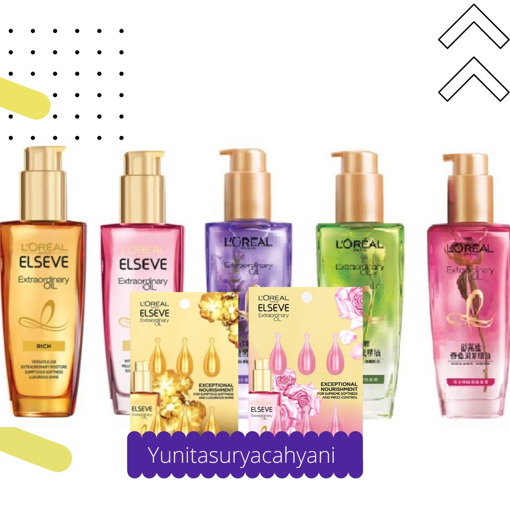 Loreal L'Oreal Paris Elseve / Elvive Extraordinary Oil Hair Serum Rambut  Jasmine / Rose / Gold / La